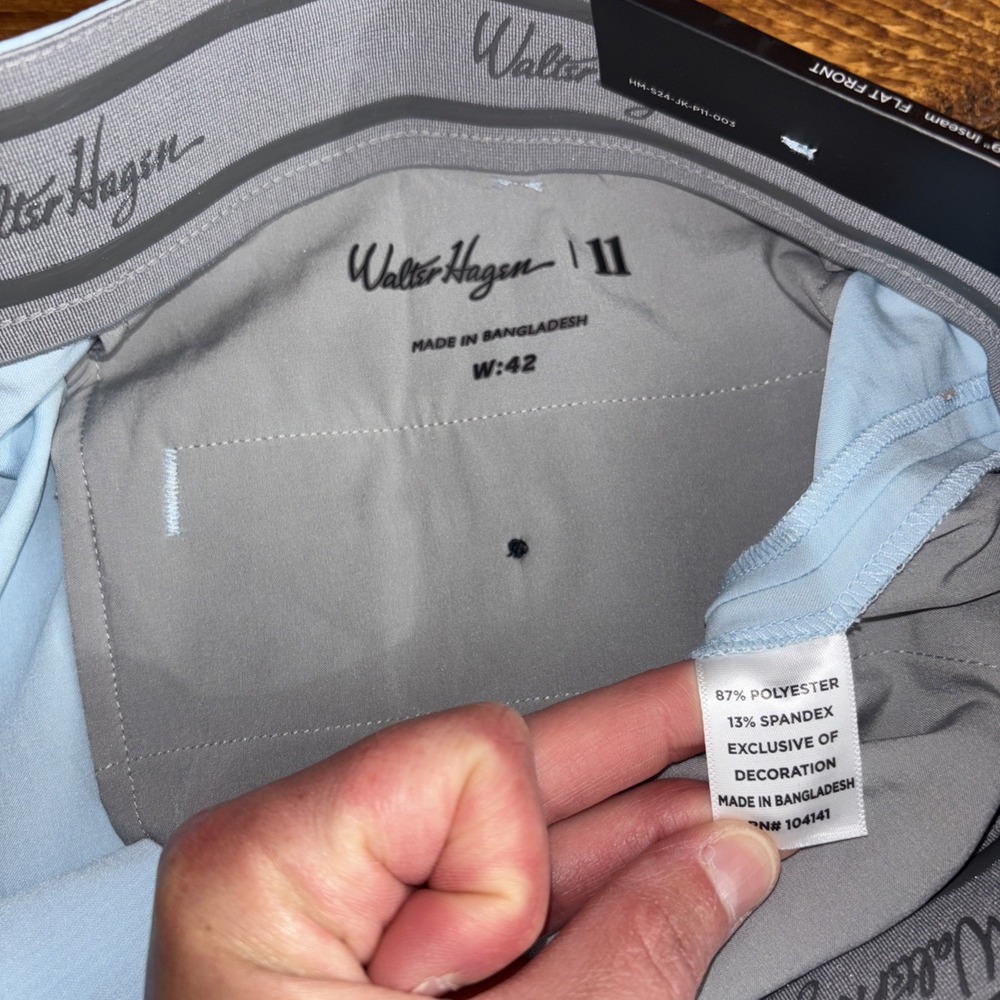Walter Hagen Golf Shorts Men 42 Soft Blue P11 Micro Lines Wicking Stretch NEW - Picture 3 of 7